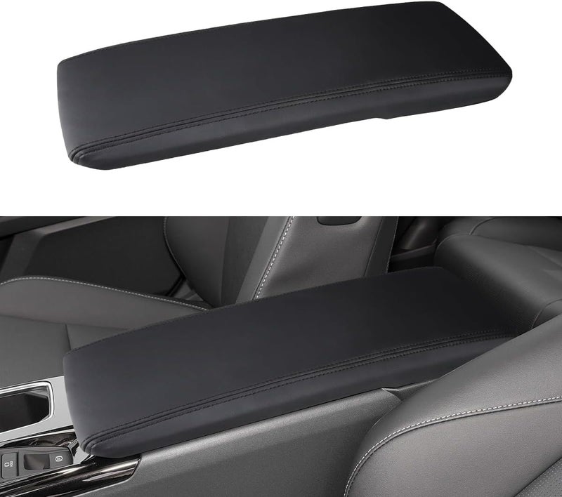 INTGET Car Center Console Armrest Cover for 2025 Toyota Camry Accessories Leather Camry XLE/SE/XLE/XSE Middle Arm Rest Box Lid Seat Protector Cushion Saver (Black Stitches, 2025+) - Image 1