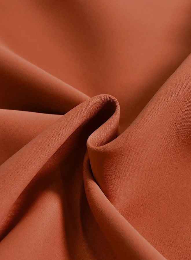 DECOVSUN Burnt Orange Valance - Rust Valance for Windows 52x18 Inch Solid Blackout Rod Pocket Kitchen Short Curtain Toppers for Bathroom, Living Room, Terracotta - Image 2