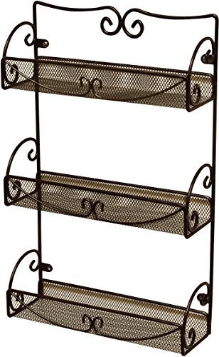 Deco Brothers 3 Tier Wall Mounted Hanging Spice Rack, Bronze - Image 1