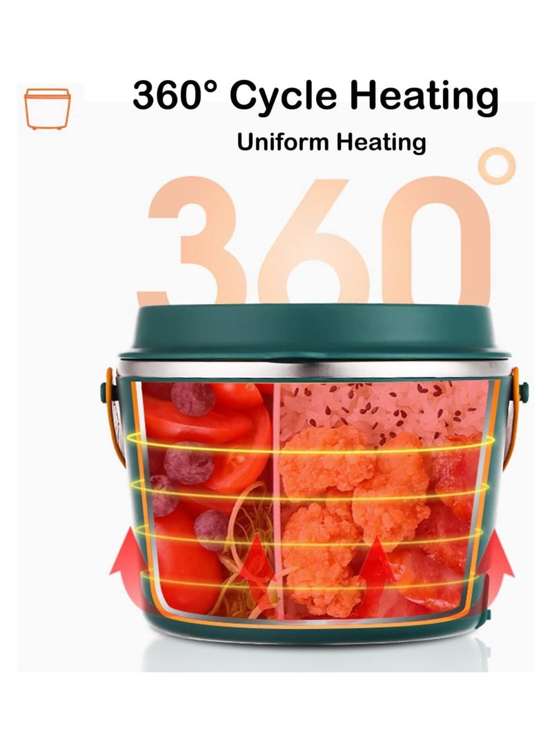 TOMSHOO Electric Lunch Box with Fork Spoon and Carry Bag，1.2L Electric Stainless Steel Lunch Box Lunch Container，Leakproof Lunch Heating Bento Box for Kids Adults Home, Office, School, Travel (Pink) - Image 4