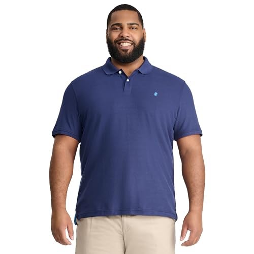 IZOD Men’s Big-and-Tall Advantage Performance Short-Sleeve Solid Polo Shirt, Peacoat, XX-Large - Image 3