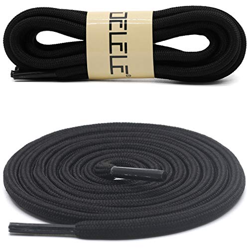 DELELE 2 Pair Round Solid Climbing Shoelaces Black Hiking Shoe Laces Boot Laces 57 inch - Image 2