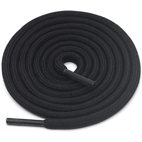 DELELE 2 Pair Round Solid Climbing Shoelaces Black Hiking Shoe Laces Boot Laces 57 inch - Image 3