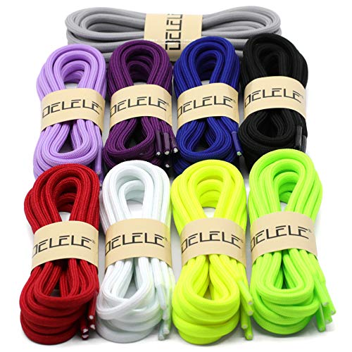 DELELE 2 Pair Round Solid Climbing Shoelaces Black Hiking Shoe Laces Boot Laces 57 inch - Image 5