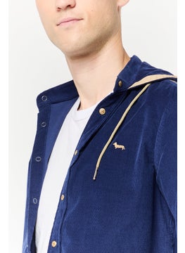 Harmont & Blaine Men Textured Long Sleeves Hooded Sweatshirt, Navy  - Image 3
