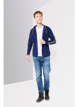 Harmont & Blaine Men Textured Long Sleeves Hooded Sweatshirt, Navy  - Image 2