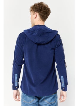 Harmont & Blaine Men Textured Long Sleeves Hooded Sweatshirt, Navy  - Image 4