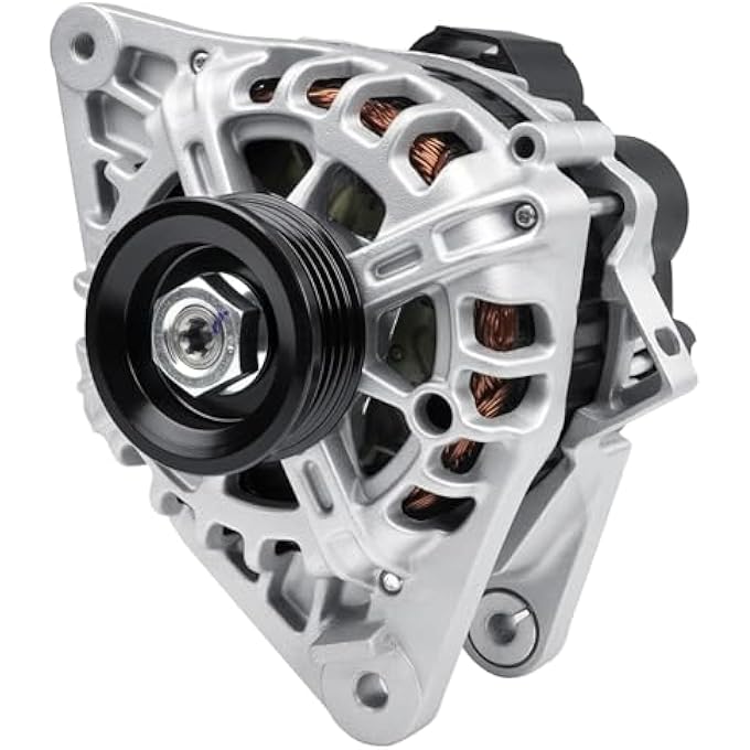 Grezuton Alternator Replacement Fit for 2007-2012 Hyundai Elantra 2.0L,2.0L L4,for 2010 2011 Kia Soul 2.0L,for Spectra 2007 2008 2009 2.0L L4,11311,11311N,2655635, 3730023650, AVA0102, 40046020 - Image 1