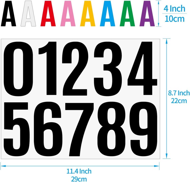 Debinolo 5 Sheets Mailbox Number stickers 4 Inch Waterproof Vinyl Large Decals Self Adhesive House numbers for Signs Cars Doors Business Address number (Black) - Image 3