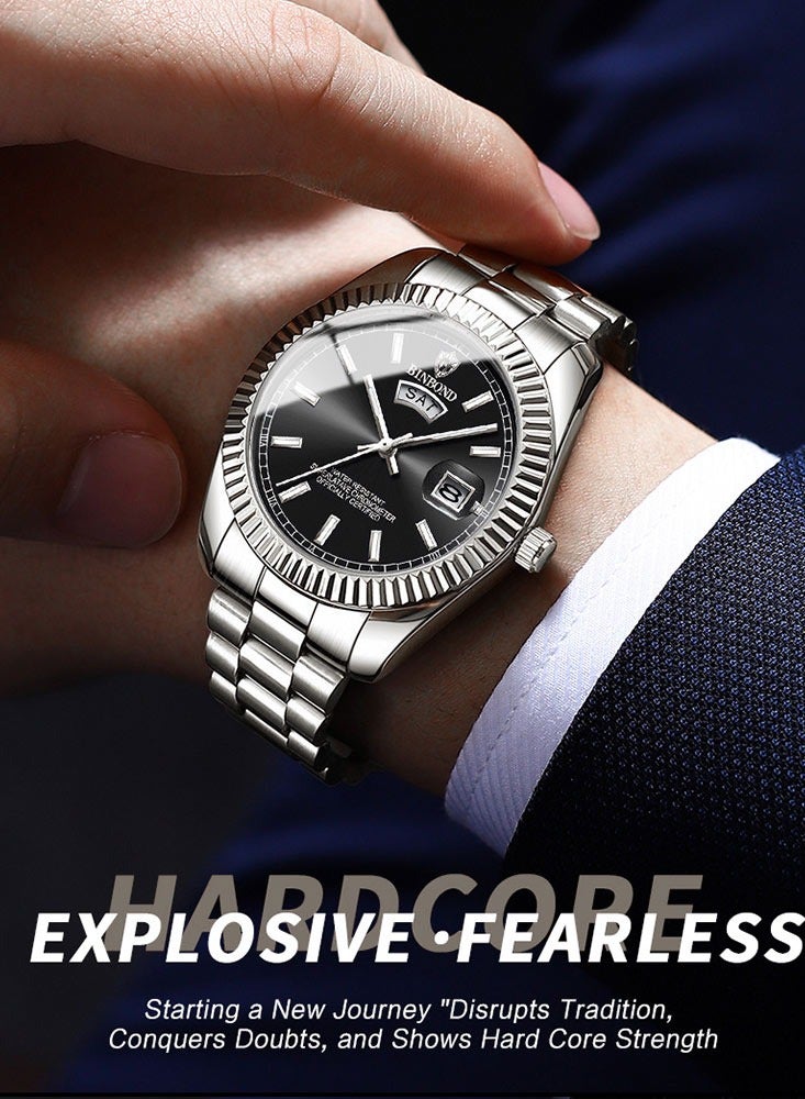 BINBOND Watch For Men Quartz Watch Waterproof Date Week Male Clock Stainless Steel Business Wristwatch Male - Image 4