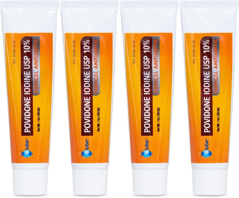 Globe 4 Pack Povidone Iodine 10 First Aid Ointment 1 Oz for Cuts Scrapes Burns Compare to Betadine - Image 1