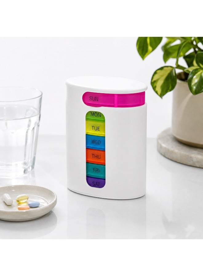 7-Day Weekly Pill Organizer Tower - Stackable Daily Medication and Vitamin Reminder Case - BPA-Free Medicine Dispenser - Multicolor - Image 4