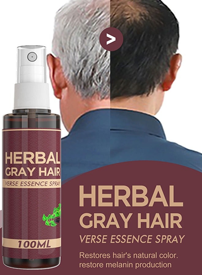Herbal Spray for Gray Hair, 100ml  Gray Hair Reverse Essence Spray for Men and Women - Image 1