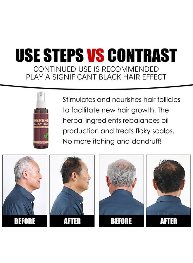 Herbal Spray for Gray Hair, 100ml  Gray Hair Reverse Essence Spray for Men and Women - Image 3