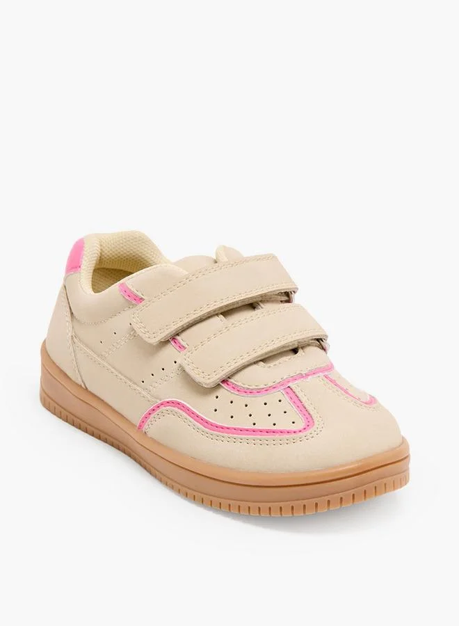 جونيورز Girls Perforated Hook & Loop School Sneakers