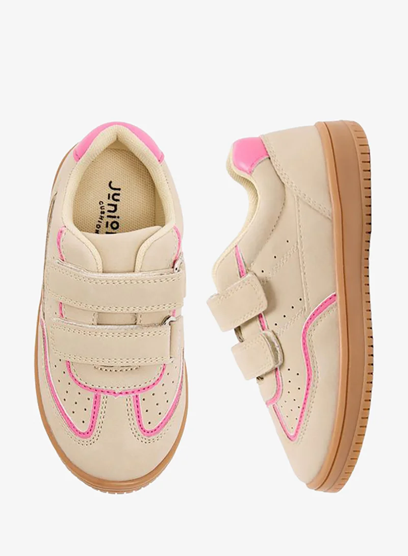 Juniors Girls Perforated Hook & Loop School Sneakers