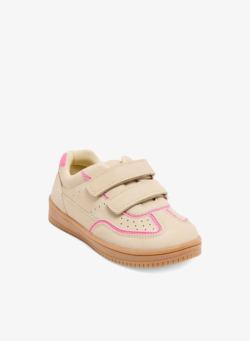 Juniors Girls Perforated Hook & Loop School Sneakers