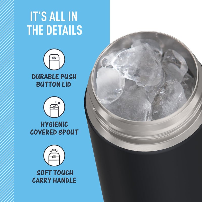 THERMOS FUNTAINER 16 Ounce Stainless Steel Vacuum Insulated Bottle with Wide Spout Lid, Matte Charcoal - Image 5