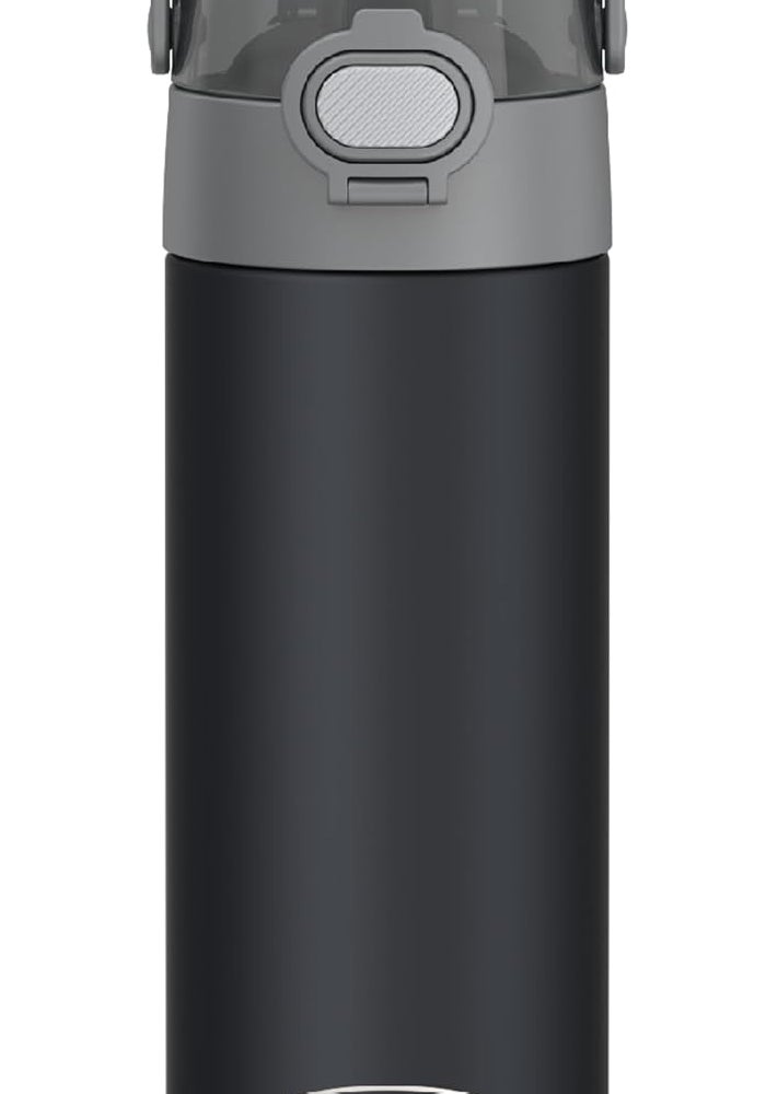 THERMOS FUNTAINER 16 Ounce Stainless Steel Vacuum Insulated Bottle with Wide Spout Lid, Matte Charcoal - Image 1