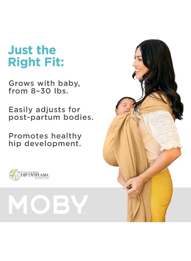 Moby Ring Sling | Versatile Support Wrap for Mothers, Fathers, and Caregivers | Baby Wrap and Carrier for Newborns, Infants, and Toddlers | Holder Can Carry Babies up to 33 lbs | Saffron - Image 2