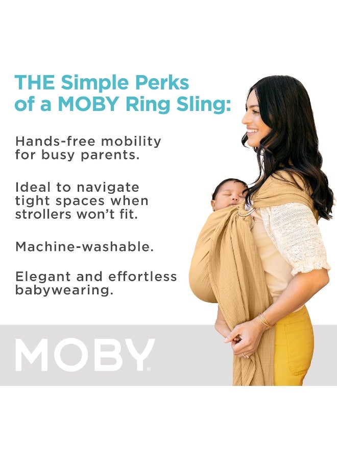 Moby Ring Sling | Versatile Support Wrap for Mothers, Fathers, and Caregivers | Baby Wrap and Carrier for Newborns, Infants, and Toddlers | Holder Can Carry Babies up to 33 lbs | Saffron - Image 4