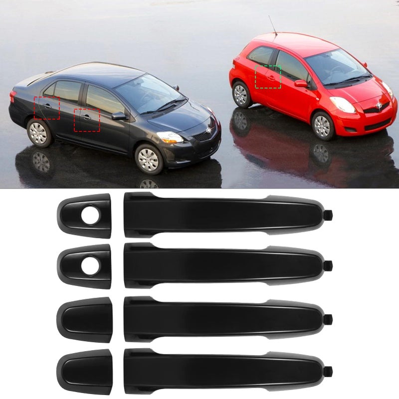 APESER Compatible with 20012012 Toyota RAV4 Door Handle 4 PCSFront Rear Driver Passenger Exterior Door Pull Handle Replacement for Camry Corolla Highlander69211AA01069211AA020C0Smooth Black