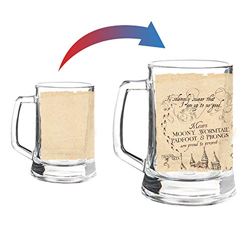 Morphing Mugs Harry Potter – Marauder’s Map – Mischief Managed Quote - 16 oz Pint Size Glass Morphing Mugs Color Changing Clue Mug – Full Image Revealed When COLD Liquid Is Added - Image 2