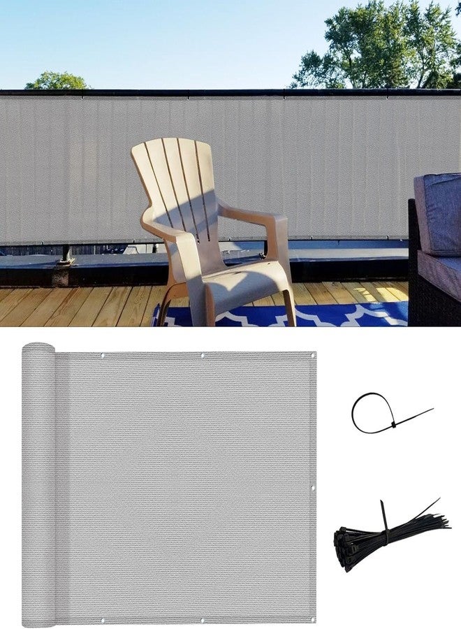 SUNNY GUARD 3.3'x19.7' Balcony Privacy Screen Fence, Apartments Railing Screen, Heavy Duty Wind Screen for Outdoor,Backyard,Patio,Deck Privacy（Light Grey） - Image 2