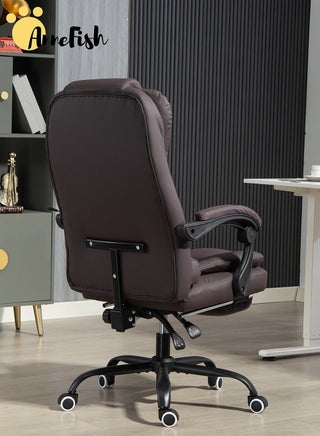 Executive Ergonomic Cloud Office Chair Cat-Scratch-Resistant Leather Reclining Desk Computer Swivel Silent Wheel Adjustable Height High-Back Big Gaming Chair with Two Points Massage - view 4