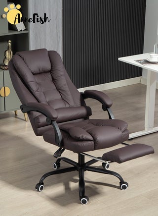 Executive Ergonomic Cloud Office Chair Cat-Scratch-Resistant Leather Reclining Desk Computer Swivel Silent Wheel Adjustable Height High-Back Big Gaming Chair with Two Points Massage - view 3