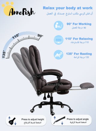 Executive Ergonomic Cloud Office Chair Cat-Scratch-Resistant Leather Reclining Desk Computer Swivel Silent Wheel Adjustable Height High-Back Big Gaming Chair with Two Points Massage - view 5