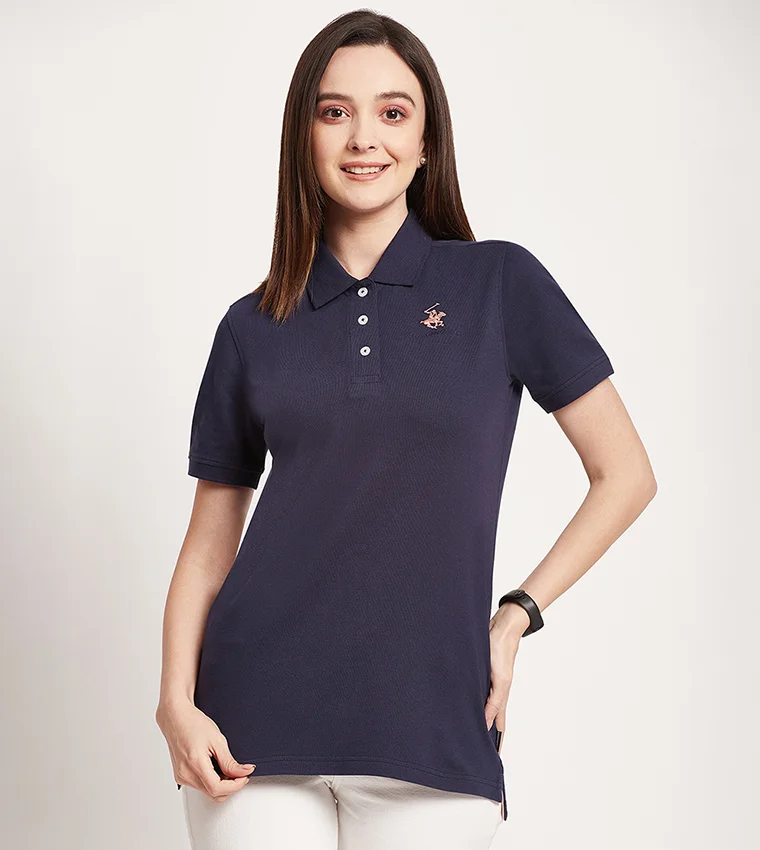 BEVERLY HILLS POLO CLUB Logo Printed Short Sleeves Polo T-Shirt
