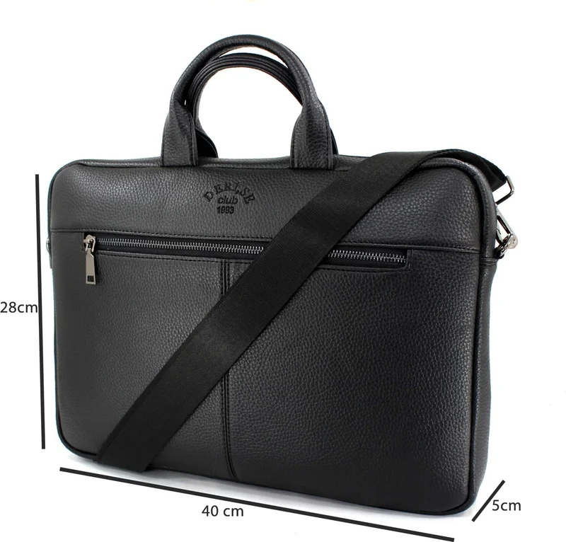 Derise Club Black Color File Briefcase 15.6 Inch Laptop and Briefcase with Shoulder Strap