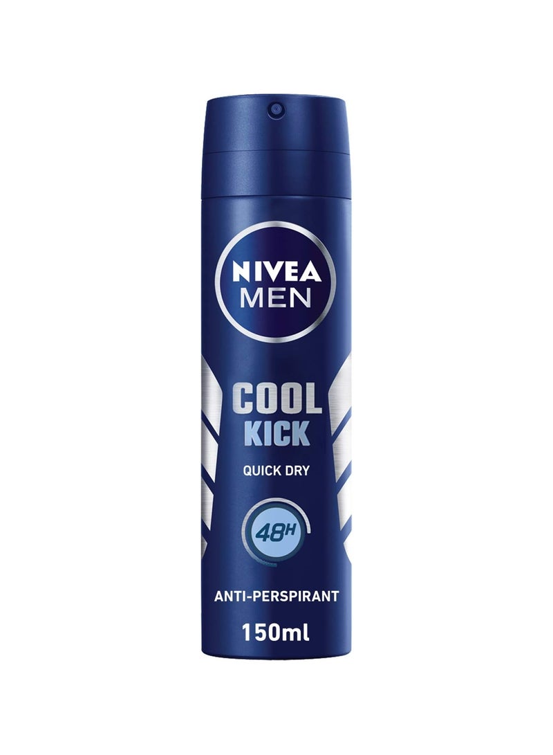 Nivea Coolkick 48 Hour Fast Dry Antiperspirant Spray, 150ml 150ml - Image 1