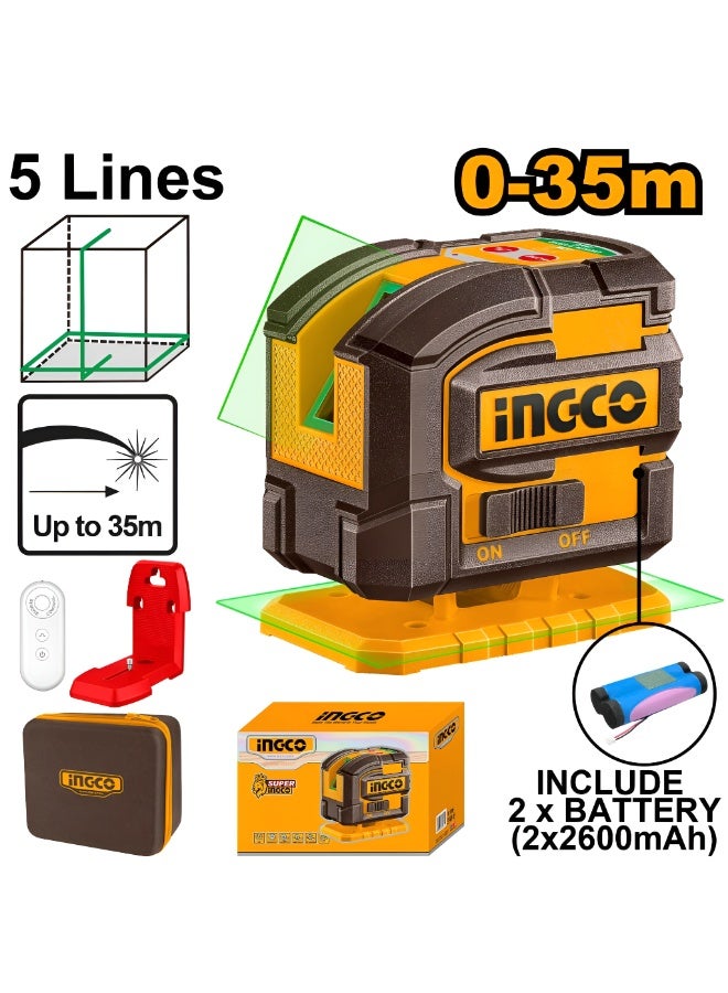 ميزان ليزر ذاتي التسوية إنجكو HLL306502 – خطوط أفقية وعمودية، دقة عالية، أداة محاذاة احترافية لأعمال البناء والتركيب