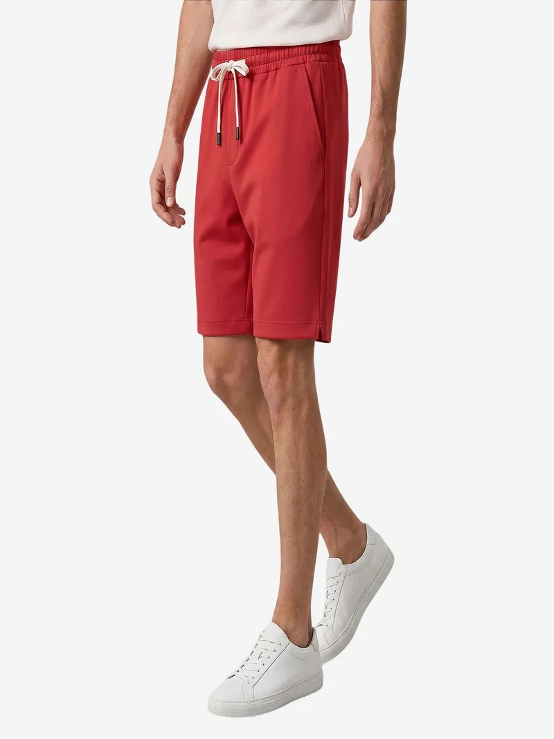 Tommylife Bright Orange TOMMY Men's Mid Waist Jersey Shorts for Men | Best Price UAE