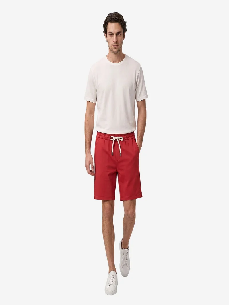 Tommylife Bright Orange TOMMY Men's Mid Waist Jersey Shorts for Men | Best Price UAE