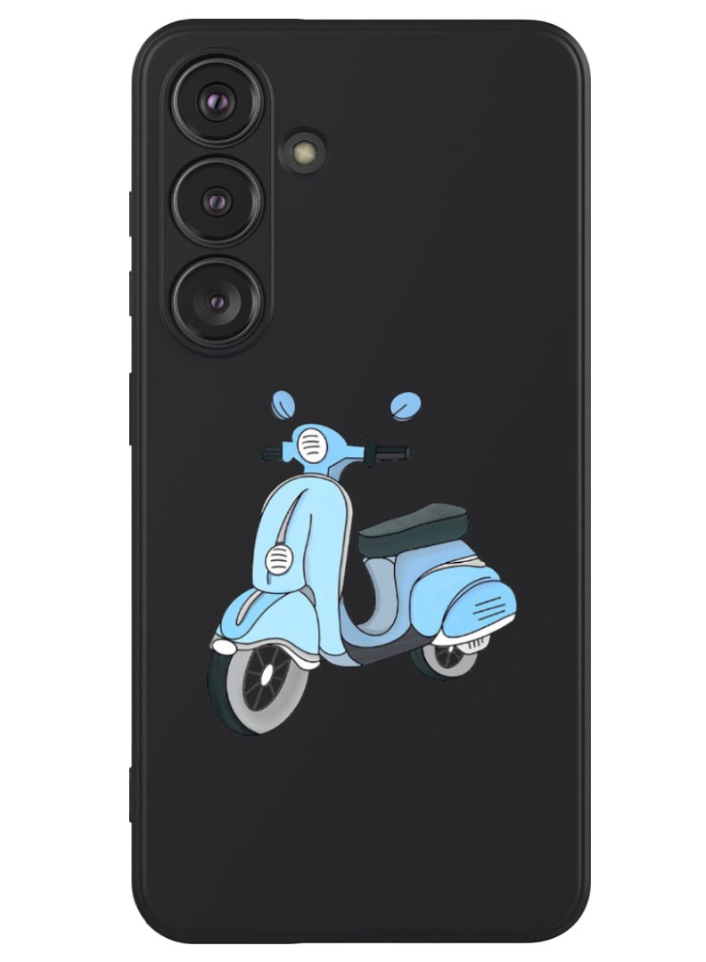 Theodor Protective Slim Fit Case Liquid Silicone Cover with Full Body Protection Anti-Scratch Shockproof Case For Samsung Galaxy S24 (Black) - Vespa - Image 1