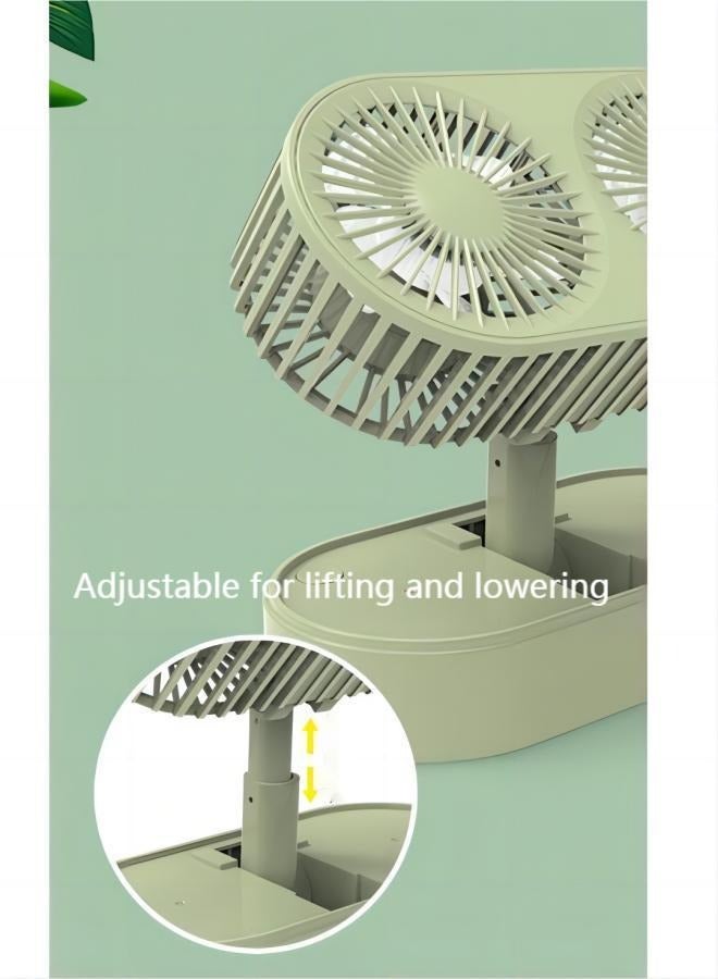 Loquat Small personal USB desktop folding fan portable mini electric table fan small dormitory low noise cooling fan, double head powerful fan, suitable for home bedroom office car outdoor travel - Image 5