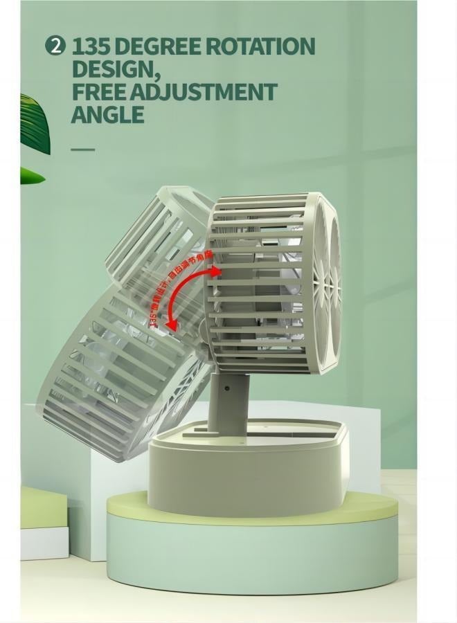 Loquat Small personal USB desktop folding fan portable mini electric table fan small dormitory low noise cooling fan, double head powerful fan, suitable for home bedroom office car outdoor travel - Image 4