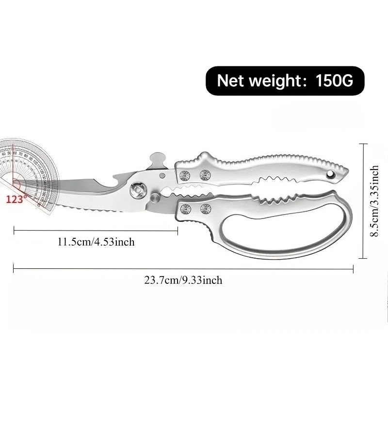 Heavy Duty Multi-Purpose Kitchen Bone Breaking Shears 1pc Non-Slip Handle Poultry Fish Shrimp Tool - Image 4