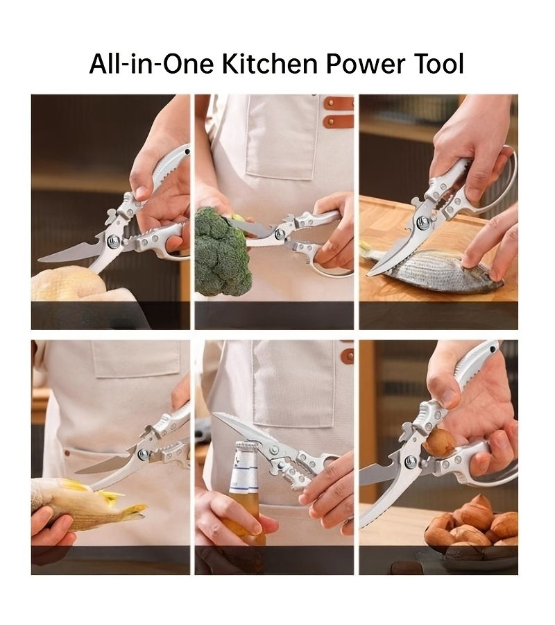 Heavy Duty Multi-Purpose Kitchen Bone Breaking Shears 1pc Non-Slip Handle Poultry Fish Shrimp Tool - Image 5