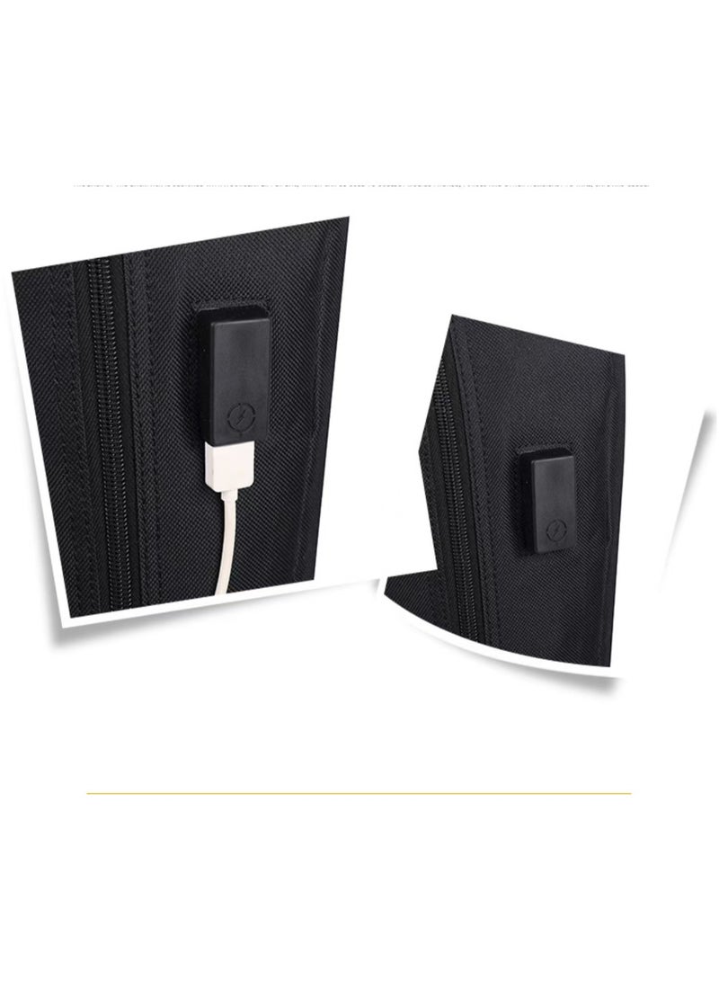 SUNSTAR Male and female USB charging laptop backpack black - Image 5