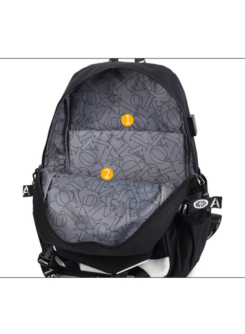 SUNSTAR Male and female USB charging laptop backpack black - Image 3