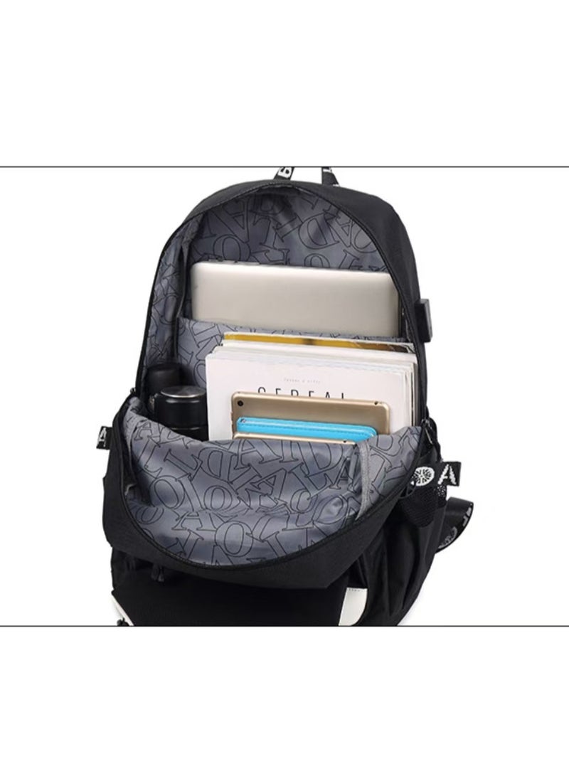 SUNSTAR Male and female USB charging laptop backpack black - Image 4