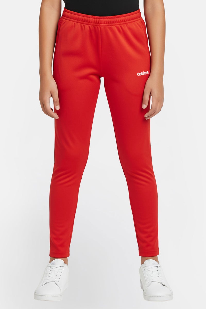 Adidas Kids Girl Brand Logo Outdoor Track Pants, Red - Image 1