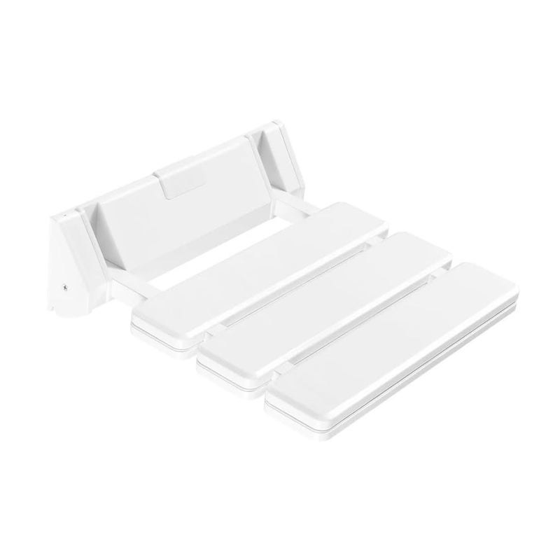 BATH GURU ABS Wall Mounted Bath Shower Chair Seat for Bathroom Foldable Shower Seat Bench with 130 Kg. Load Capacity Textured (ABS & Aluminium) Pack of 1 White - Image 1