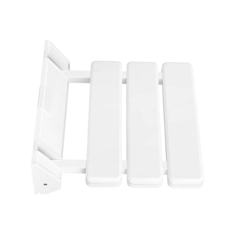 BATH GURU ABS Wall Mounted Bath Shower Chair Seat for Bathroom Foldable Shower Seat Bench with 130 Kg. Load Capacity Textured (ABS & Aluminium) Pack of 1 White - Image 5