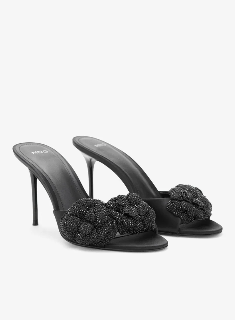 MANGO Sandals with flower strap