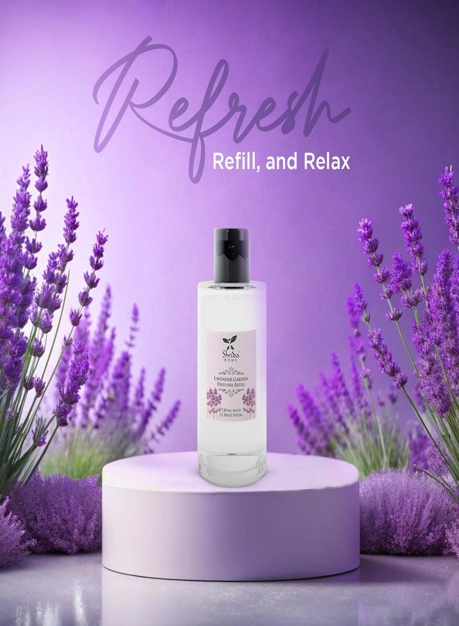 Shrida 120 ml Lavender Garden Reed Diffuser Refill, Includes 6 Rattan Reed Sticks, Long Lasting & Smoke-Free Room Freshener, Calming Lavender Aroma for Home, Bedroom, Living Room, Office, Toxin Free - Image 3